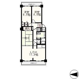 JR東海道・山陽本線 膳所駅 徒歩13分の賃貸マンション 2階3LDKの間取り