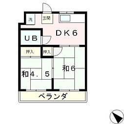 JR東海道・山陽本線 石山駅 バス13分 国分町下車 徒歩2分の賃貸マンション 1階2DKの間取り