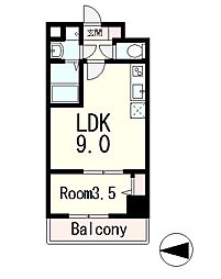 JR東海道・山陽本線 石山駅 徒歩10分の賃貸マンション 6階1LDKの間取り