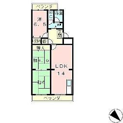 チュリス石山 3LDKの間取図画像