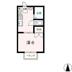 ウエイク北大路 1Kの間取図画像
