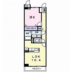 ベルレーブ 1LDKの間取図画像