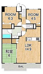 ローレルコート草津 3LDKの間取図画像