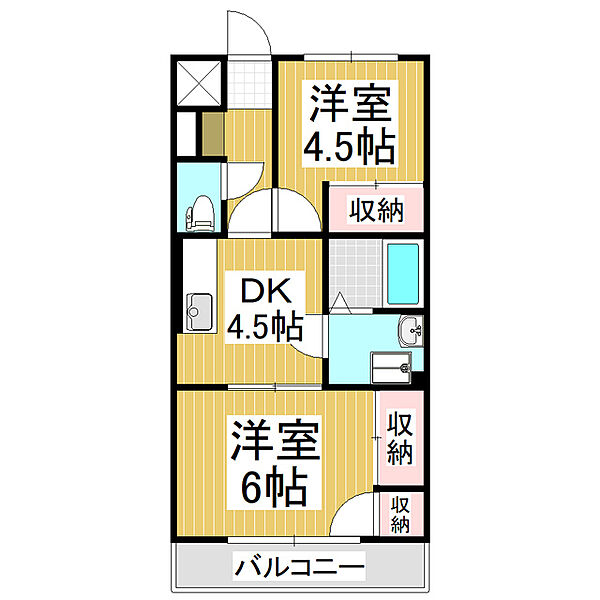 上條マンション 203｜長野県塩尻市大字大門(賃貸マンション2DK・2階・42.93㎡)の写真 その2