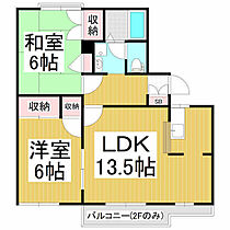 タウニーニューホワイト  ｜ 長野県松本市井川城3丁目（賃貸アパート2LDK・2階・55.27㎡） その2