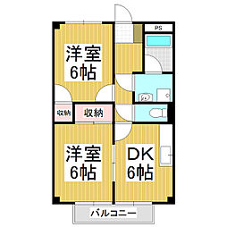 Ｓｕｒｐｌｕｓ　Kａｒａｓａｗａ 2階2DKの間取り