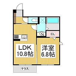 GRAND D-ROOM 吉田 1階1LDKの間取り