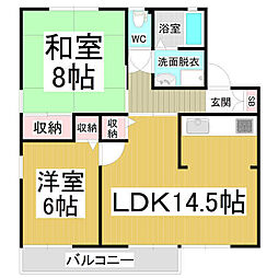 メゾンくらまえA 2LDKの間取図画像