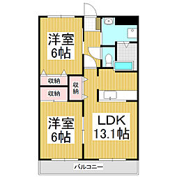 ボヌール・ポルシュ 2LDKの間取図画像
