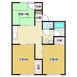 コーポときわやA 3DKの間取図画像