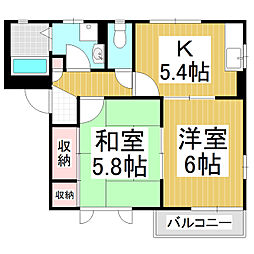 テルミー21A 2Kの間取図画像