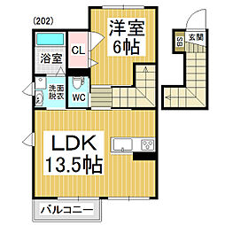 プロヌーブステラ 1LDKの間取図画像