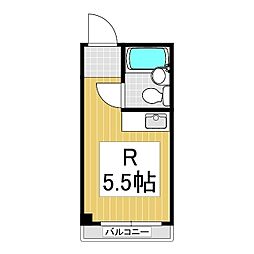 グランヒル ワンルームの間取図画像