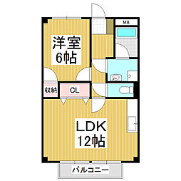 サープラスちくまの 1LDKの間取図画像