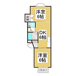 コーポタカギ 2DKの間取図画像