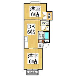 コーポタカギ 2DKの間取図画像