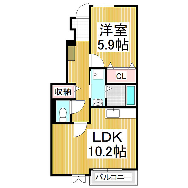 長野県松本市両島(賃貸アパート1LDK・1階・43.12㎡)の写真 その2