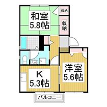 プルトゥスC棟  ｜ 長野県松本市大字空港東（賃貸アパート2K・2階・42.48㎡） その2