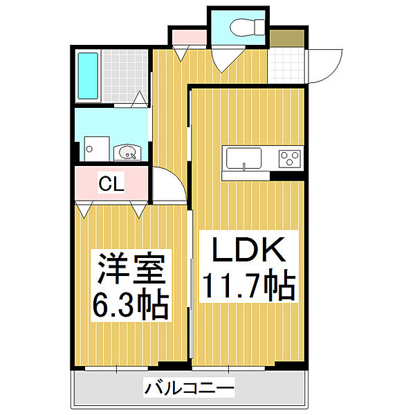 アズール ｜長野県松本市村井町南2丁目(賃貸マンション1LDK・1階・48.30㎡)の写真 その2