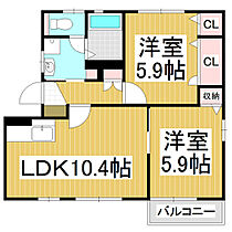 ディアスりんどうＡ棟  ｜ 長野県松本市大字今井（賃貸アパート2LDK・2階・51.02㎡） その2