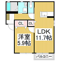 シャーメゾンシーマウスB棟  ｜ 長野県松本市波田（賃貸アパート1LDK・1階・43.75㎡） その2