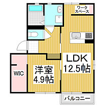 タウンプレミールＤ棟  ｜ 長野県松本市寿北5丁目（賃貸アパート1LDK・1階・43.54㎡） その2