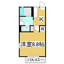 ディアスリングB棟  ｜ 長野県松本市征矢野1丁目（賃貸アパート1K・2階・28.24㎡） その2