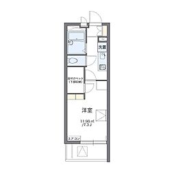 レオパレスリヴィエールメトバ 1Kの間取図画像