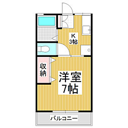 シティハイムエクセレンス 1Kの間取図画像