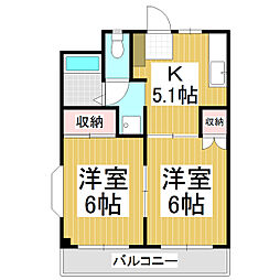 エーデルハイツ 2Kの間取図画像
