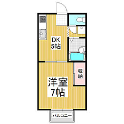 サンシティ旭 1DKの間取図画像