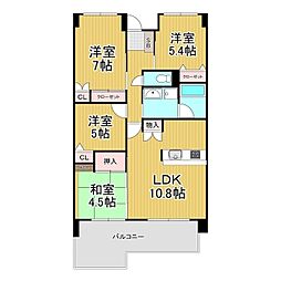 グランドハイツ松本 4LDKの間取図画像