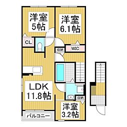 プラッツ・ルーエ 3LDKの間取図画像