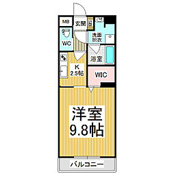コンフォーティア広丘 1Kの間取図画像
