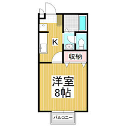 メゾンウェスト 1Kの間取図画像