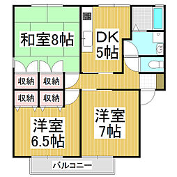クレアール・双葉C 3DKの間取図画像