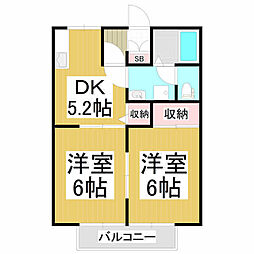 ディアコートA 1LDKの間取図画像