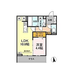 GRAND D-ROOM大手 1LDKの間取図画像