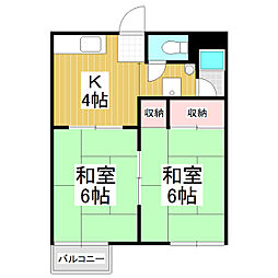 コーポ藤森 2Kの間取図画像