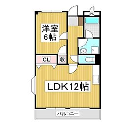 フォレストパーク内川 1LDKの間取図画像