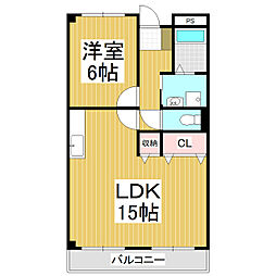 ファインオアシスアミー 1LDKの間取図画像