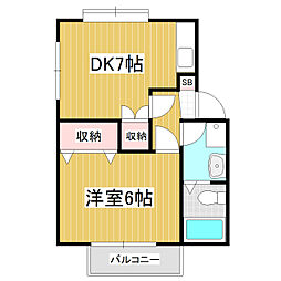 メゾン島高松 1DKの間取図画像
