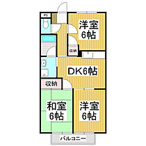 Surplus Threeキャッスルトマト  ｜ 長野県飯田市松尾城（賃貸アパート3DK・2階・54.65㎡） その2