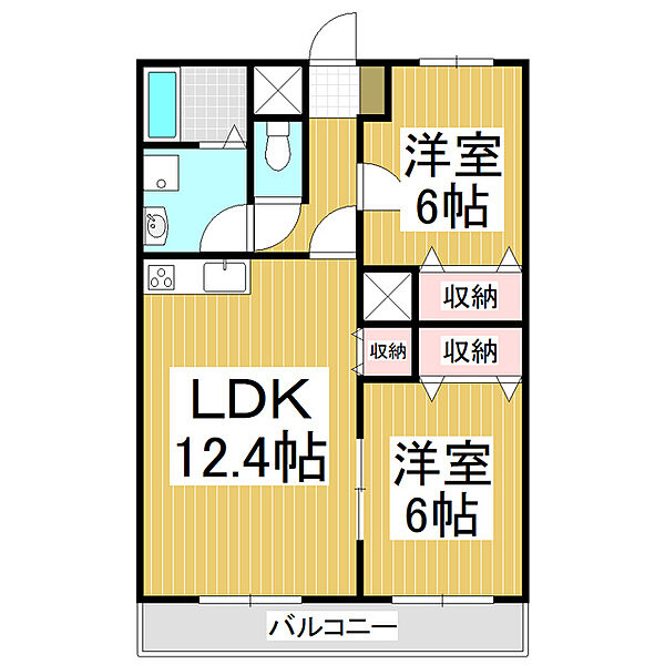 ガーデンハイム ｜長野県飯田市松尾新井(賃貸マンション2LDK・1階・57.72㎡)の写真 その2