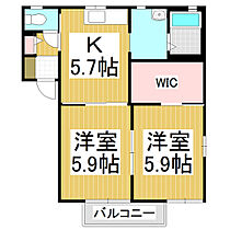 サンシャインヒルズ　Ａ  ｜ 長野県飯田市上郷黒田（賃貸アパート2K・2階・43.54㎡） その2