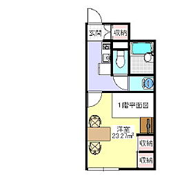 レオパレスマリナ2 1Kの間取図画像