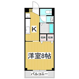 Surplus月花 2階1Kの間取り