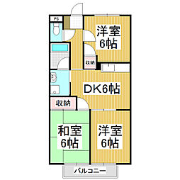 サープラススリーハイツ緑ヶ丘 3DKの間取図画像