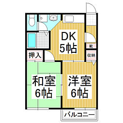 ファインパレスC 2DKの間取図画像
