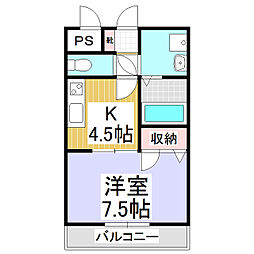 ハミング・ビレッジ 1Kの間取図画像